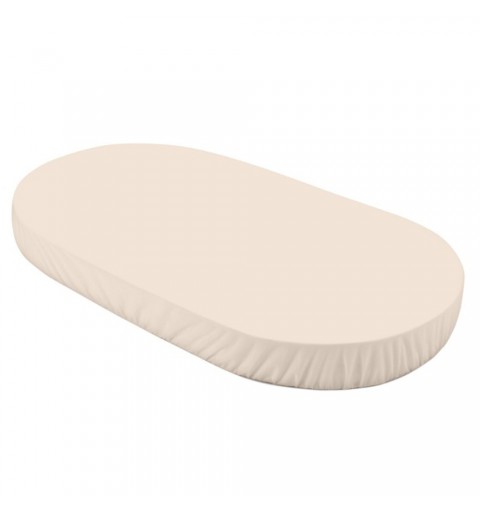 Waldin - prześcieradło bawełniane dedykowane do łóżeczka owalnego 7w1 123x73 cm | Beżowy